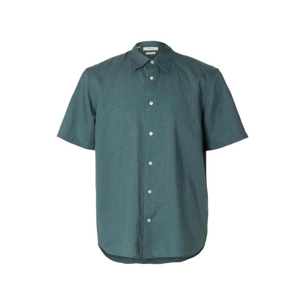 Selected Regclay Linen Blend Short Sleeve Shirt